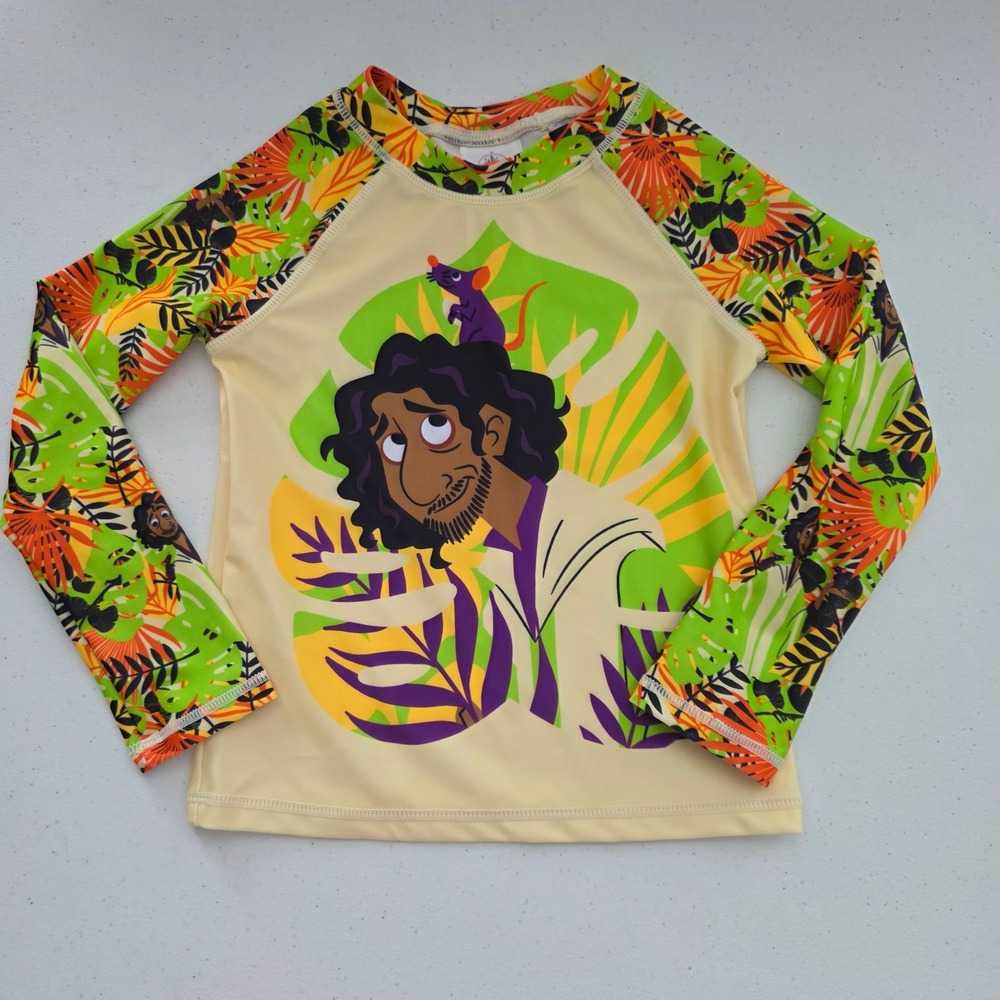 Disney Encanto Bruno Rash Guard Kids Size 4 Yellow Excellent Long Sleeve Swim